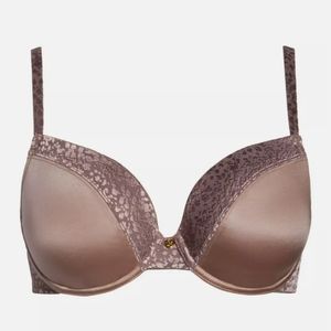Le Mystere Safari Plunge T-Shirt Bra 34DD Fawn